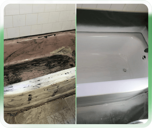 Before and after bathtub refinishing transformation