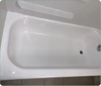 Refinished white bathtub with a glossy finish