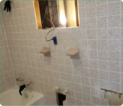 Before and after shower refinishing transformation